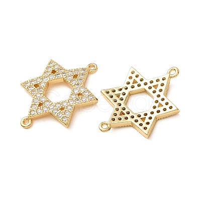 Brass Micro Pave Clear Cubic Zirconia Connector Charms CU-CBA4579-20G-1
