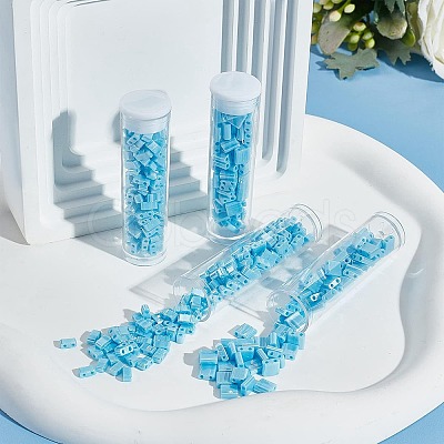 432Pcs 2 Style 2-Hole Opaque Glass Seed Beads SEED-NB0001-71-1