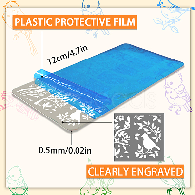 Stainless Steel DIY Nail Art Templates MRMJ-WH0092-074-1