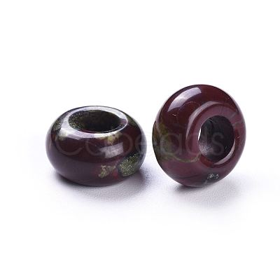 Natural Dragon Bloodstone European Beads G-K290-07-1