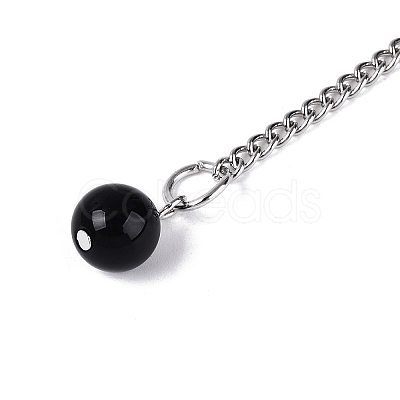 Natural Obsidian Dowsing Pendulum Pendants AJEW-N005-01G-1