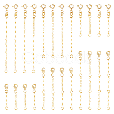 24Pcs 6 Style Brass Cable Chain Extender KK-GO0001-54-1
