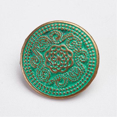 Tibetan Style Alloy Shank Buttons PALLOY-F187-60ABG-1
