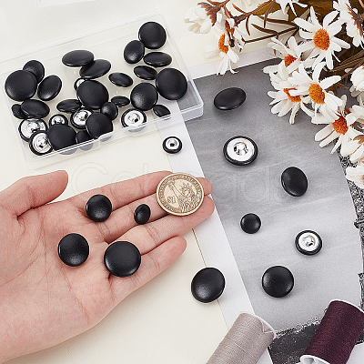 40Pcs 4 Styles 1-Hole PU Leather Buttons DIY-GA0008-32-1