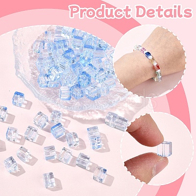 100Pcs Baking Paint Transparent Glass Beads DGLA-YW0001-35G-1