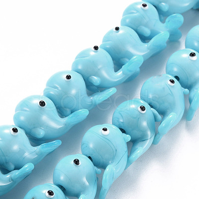 Handmade Bumpy Lampwork Beads Strands LAMP-S194-018-B01-1