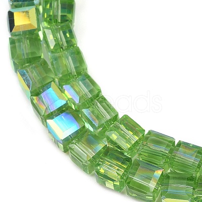Electroplate Transparent Glass Beads Strands EGLA-B011-07A-AB02-1