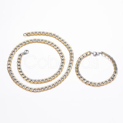 304 Stainless Steel Jewelry Sets SJEW-H067-16GP-1