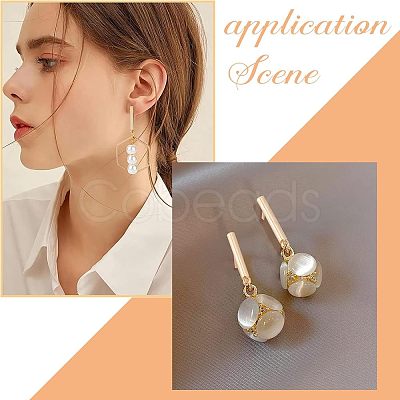 Brass Stud Earring Findings KK-FH0003-77-1