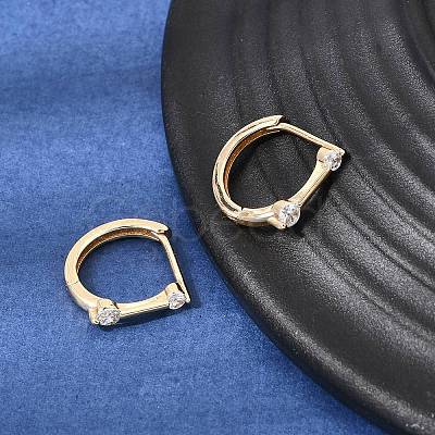 Brass Pave Cubic Zirconia Hoop Earrings KK-CBACA55-16G-1