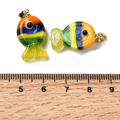 Handmade Lampwork Pendants LAMP-A007-01G-05-04-1
