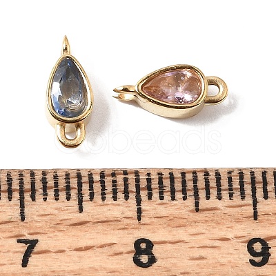 12 Colors 304 Stainless Steel Pave Cubic Zirconia Geometric Connector Charms SA-CBAFEA1-01A-G-1