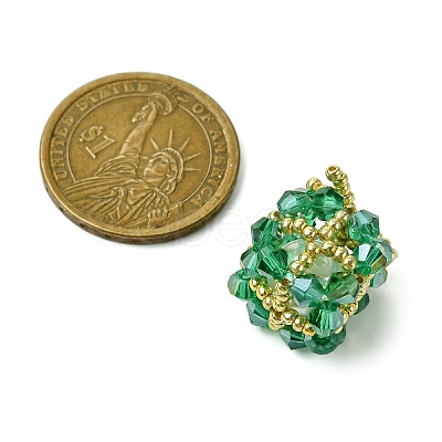 Christmas Seed Beads Beaded Charms PALLOY-MZ00299-03-1