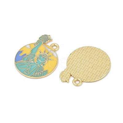Alloy Enamel Pendants ENAM-V001-02B-G-1