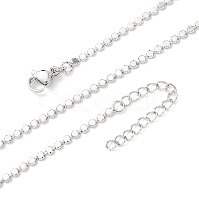 2MM Brass Disc Link Chain Necklaces NJEW-H086-05P-1