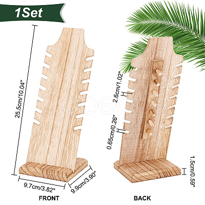 Wooden Slant Back Necklace Display Board NDIS-WH0016-04B-03-1