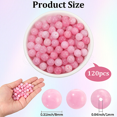 120Pcs Natural Dyed White Jade Beads G-PA0001-03-1