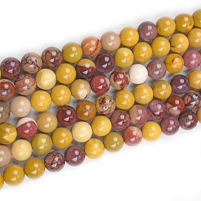 Natural Mookaite Round Beads Strands G-O047-12-8mm-1