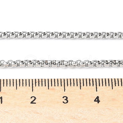 Tarnish Resistant 201 Stainless Steel Box Chains Necklaces NJEW-L416-02-2.5mm-1