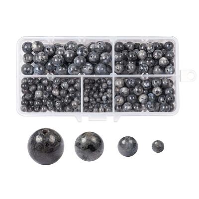 340Pcs 4 Sizes Natural Larvikite Beads G-LS0001-24-1