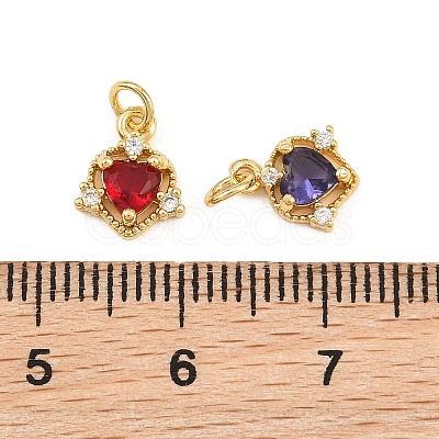 Brass Micro Pave Cubic Zirconia Charms KK-Q085-09G-1