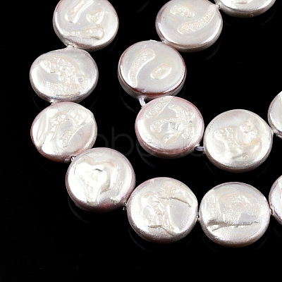 Plating Natural Freshwater Shell Beads Strands SHEL-N026-225C-1
