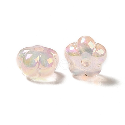 UV Plating Rainbow Iridescent Acrylic Beads PACR-M002-05F-1