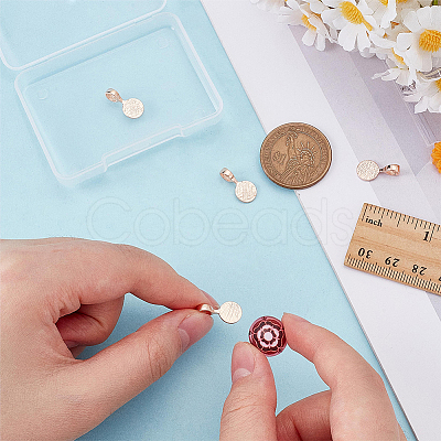 4Pcs 925 Sterling Silver Glue-on Flat Pad Bails STER-PH0004-37-1