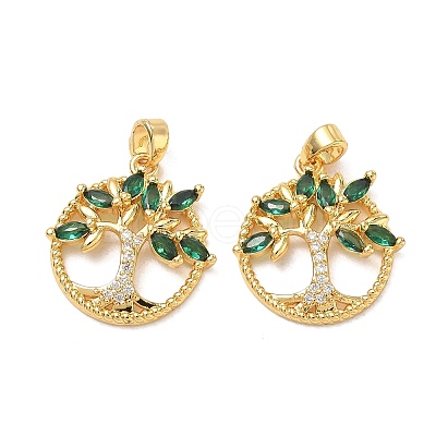 Brass Micro Pave Cubic Zirconia Pendants CU-CBA84C5-09G-02-1