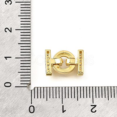 Rack Plating Brass Micro Pave Clear Cubic Zirconia Fold Over Clasps KK-V008-23G-1
