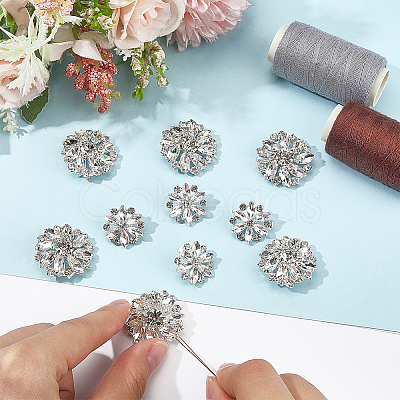 16Pcs 2 Styles Brass Rhinestone Shank Buttons FIND-AR0006-56-1