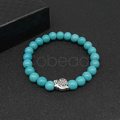Synthetic Turquoise Stretch Bracelets for Women Men IS4293-11-1