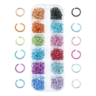 600Pcs 12 Colors Aluminum Wire Open Jump Ring Sets DIY-FS0004-14-1