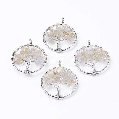 Natural Citrine Pendants G-E419-11P-1