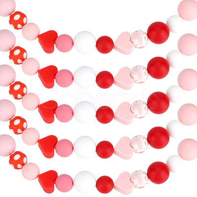 136Pcs Silicone Beads SIL-PA0001-52-1