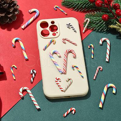 60Pcs 10 Styles Christmas Theme Polymer Clay Artificial Candy Cane FIND-CJ0002-89-1