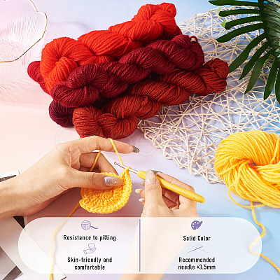 5 Skeins 5 Colors Red Color Theme Acrylic Fiber Yarn OCOR-TA0003-19A-1