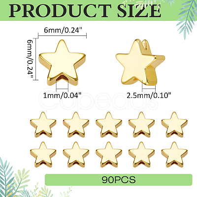 90Pcs Rack Plating Brass Beads KK-ME0001-98-1