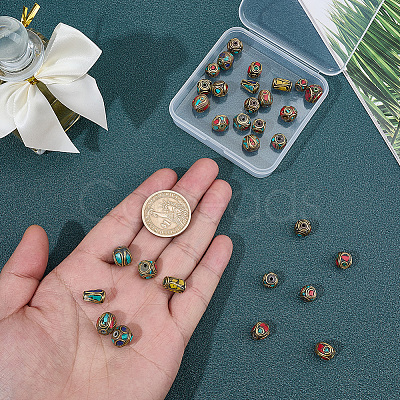 50Pcs Handmade Tibetan Style Beads TIBEB-SP0001-21-1