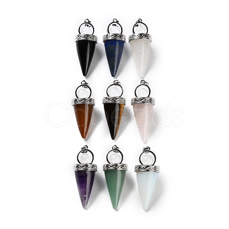 Natural & Synthetic Mixed Gemstone Pendants G-F777-06P-1