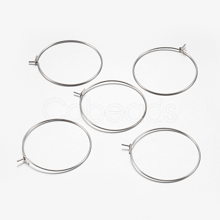 316 Surgical Stainless Steel Hoop Earrings Findings STAS-I097-050A-1