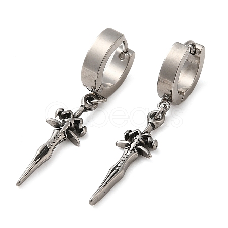 304 Stainless Steel Dangle Hoop Earrings EJEW-Q795-16A-AS-1