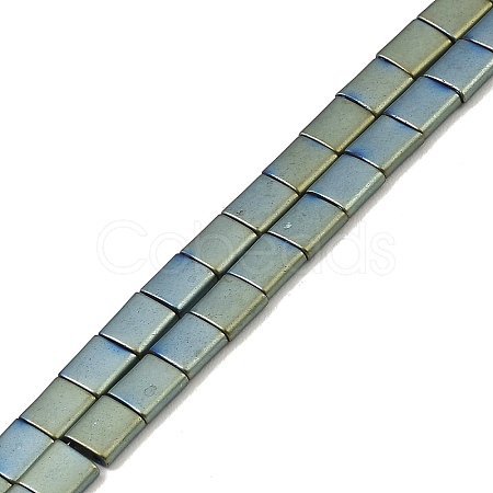 Electroplated Frosted Non-magnetic Synthetic Hematite Beads Strands G-G089-B01-15-1