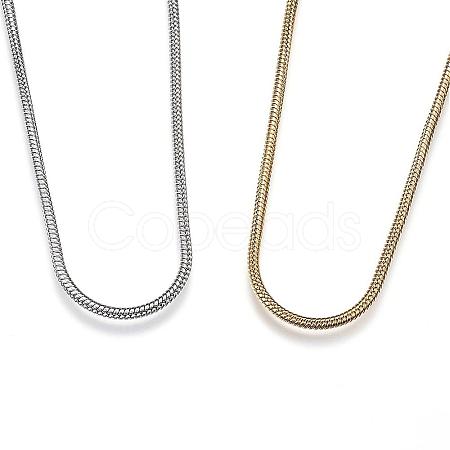 304 Stainless Steel Snake Chain Necklaces NJEW-D285-03-1