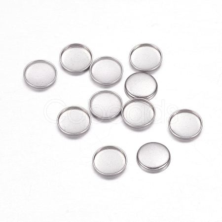 Non-Tarnish 304 Stainless Steel Plain Edge Bezel Cups X-STAS-F117-49P-1