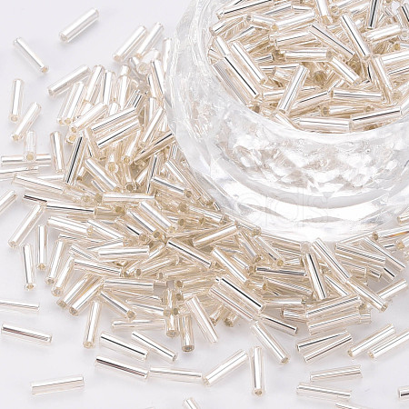 Plated Glass Bugle Beads SEED-S046-01B-21-1