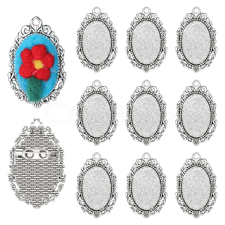 10Pcs Alloy Brooch Findings FIND-PH0029-31-1