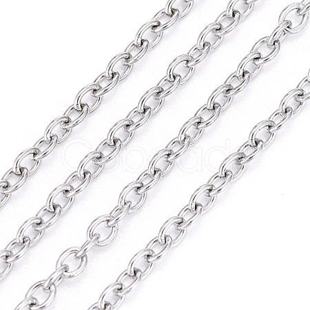 Non-Tarnish 3.28 Feet 304 Stainless Steel Cable Chains X-CHS-F006-02B-P-1