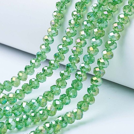 Electroplate Glass Beads Strands X-EGLA-A034-T8mm-B11-1