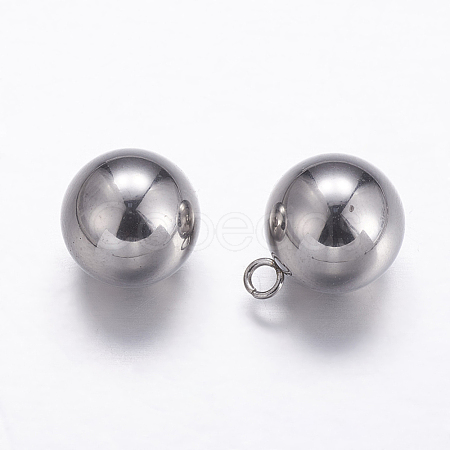 Tarnish Resistant 201 Stainless Steel Sphere Charms X-STAS-K146-048-10mm-1